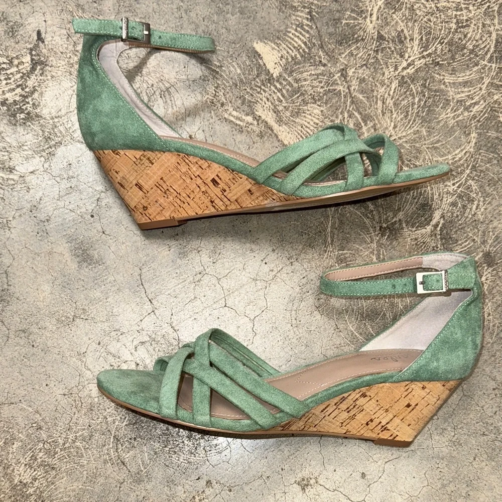 * Charles By Charles David Green Suede Wedges